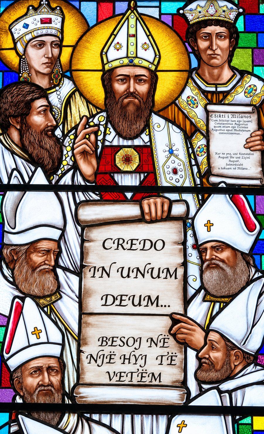 Детаљ свитка Никејског символа вере, Credo in unum Deum, Besoj në një Hyj të vetëm, Приштина