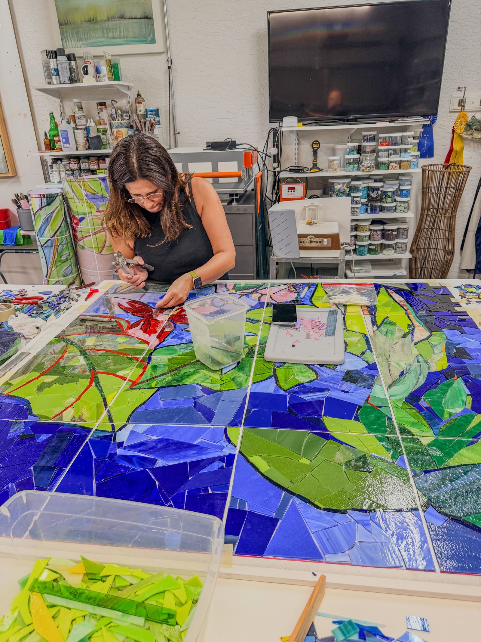 Sanibel Island glass mosaic project for Cape Dental Care, photo 13