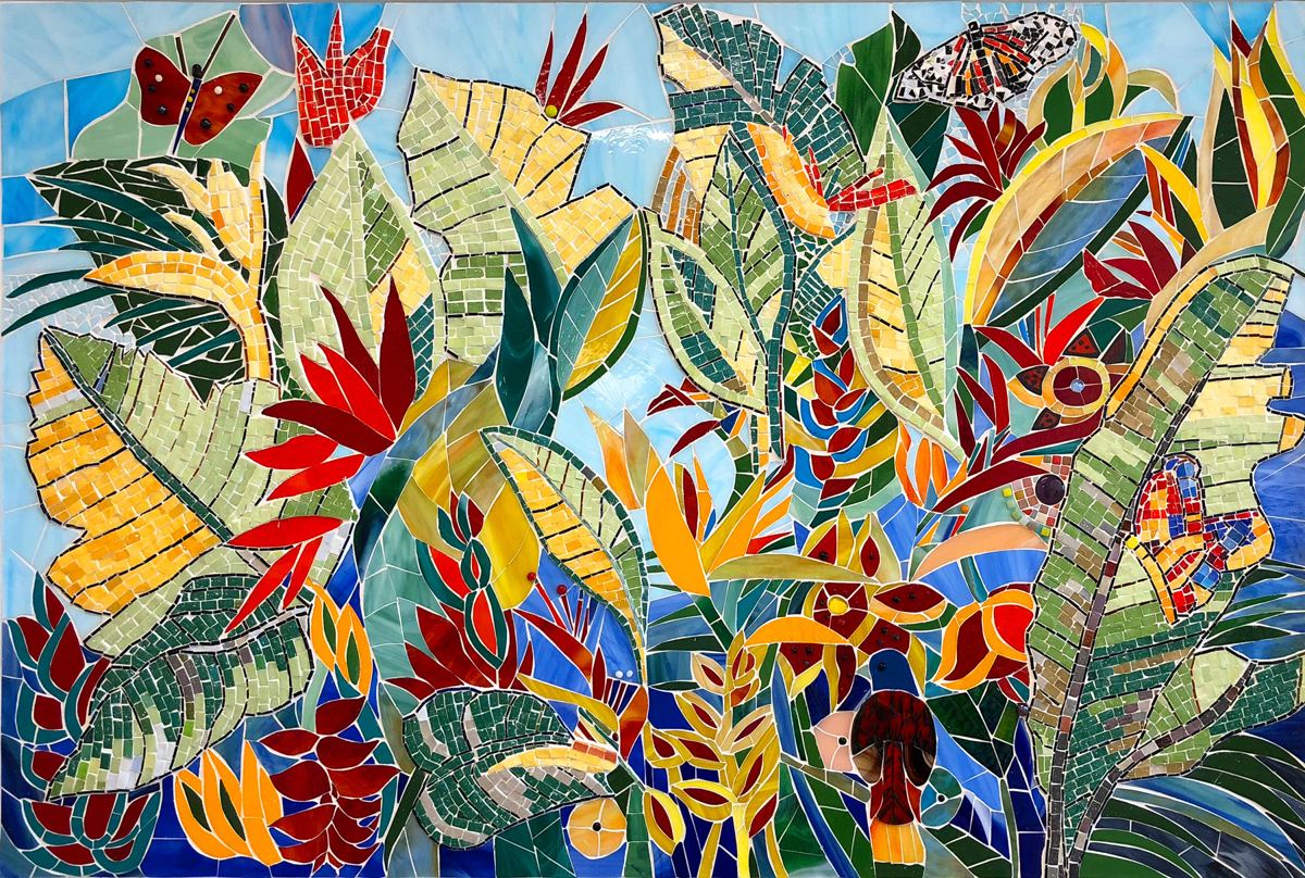 Glass mosaic at Lee Health Coconut Point in Estero, Florida, photo 2