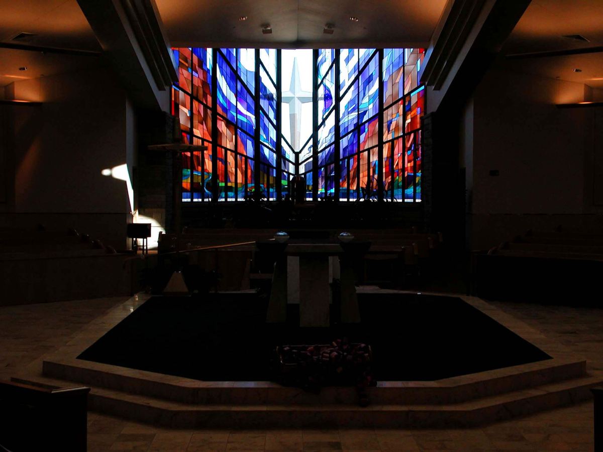 Stained glass at Immaculate Heart of Mary Church in Grand Junction, Colorado