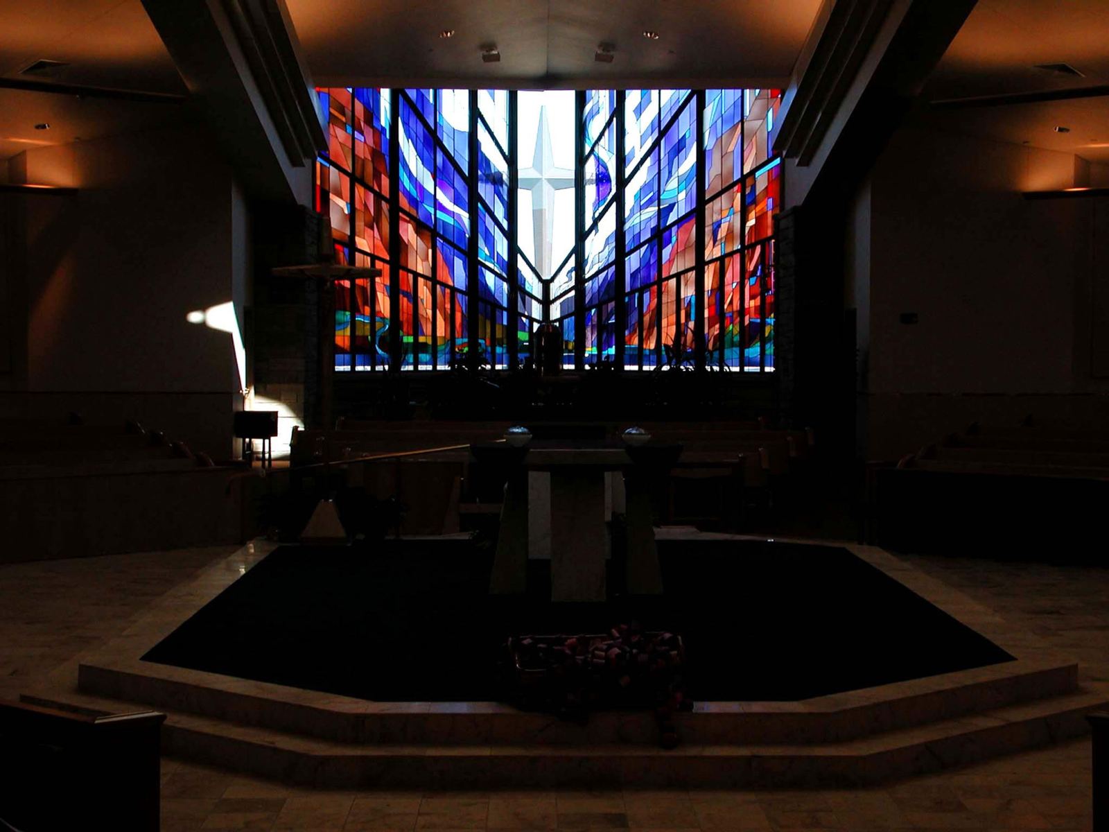Stained glass at Immaculate Heart of Mary Church in Grand Junction, Colorado