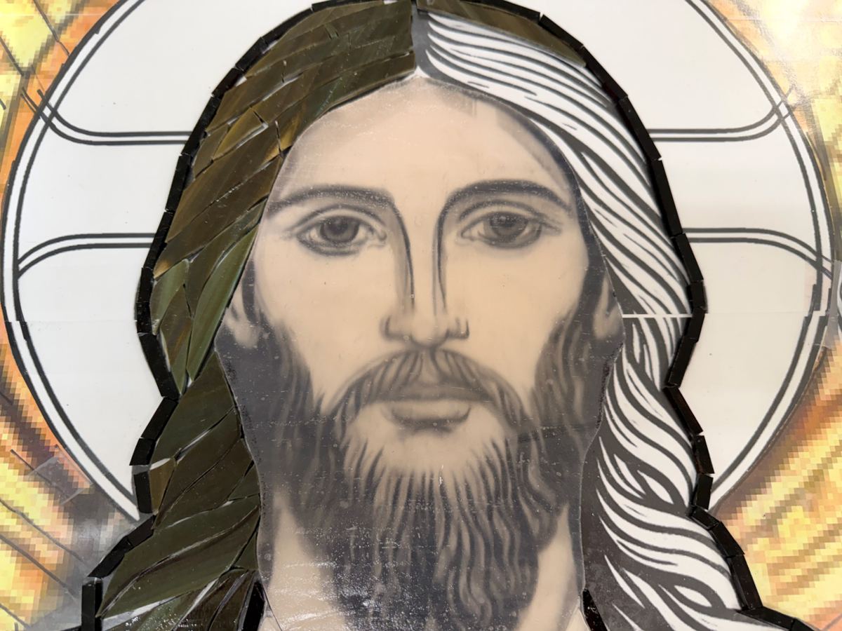 Resurrection of Christ glass mural project at St. Thomas More, photo 15