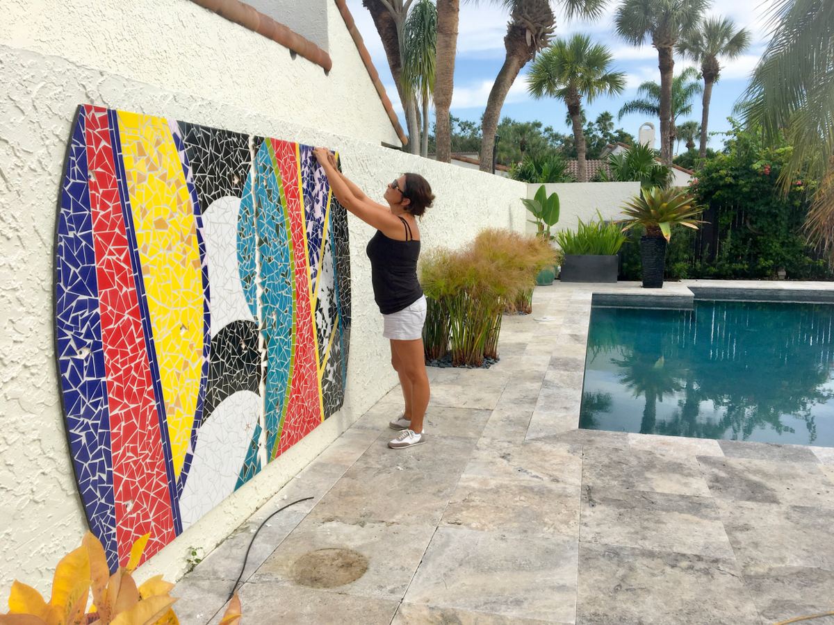 Mosaic wall at Pelican Bay in Naples, Florida, photo 5
