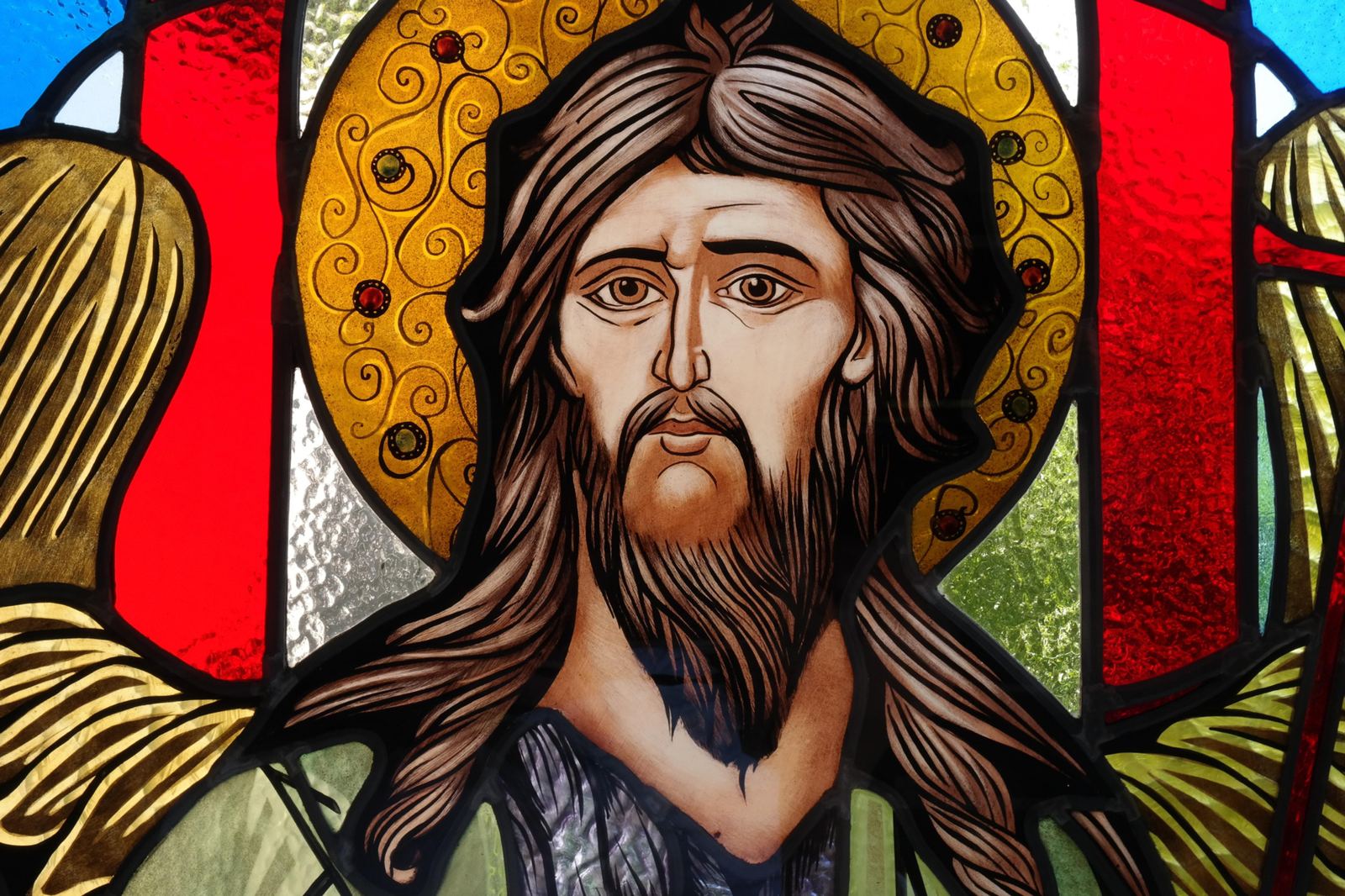 Stained glass at the Orthodox Church of the Archangel Michael in Hamburg, Germany, image 8