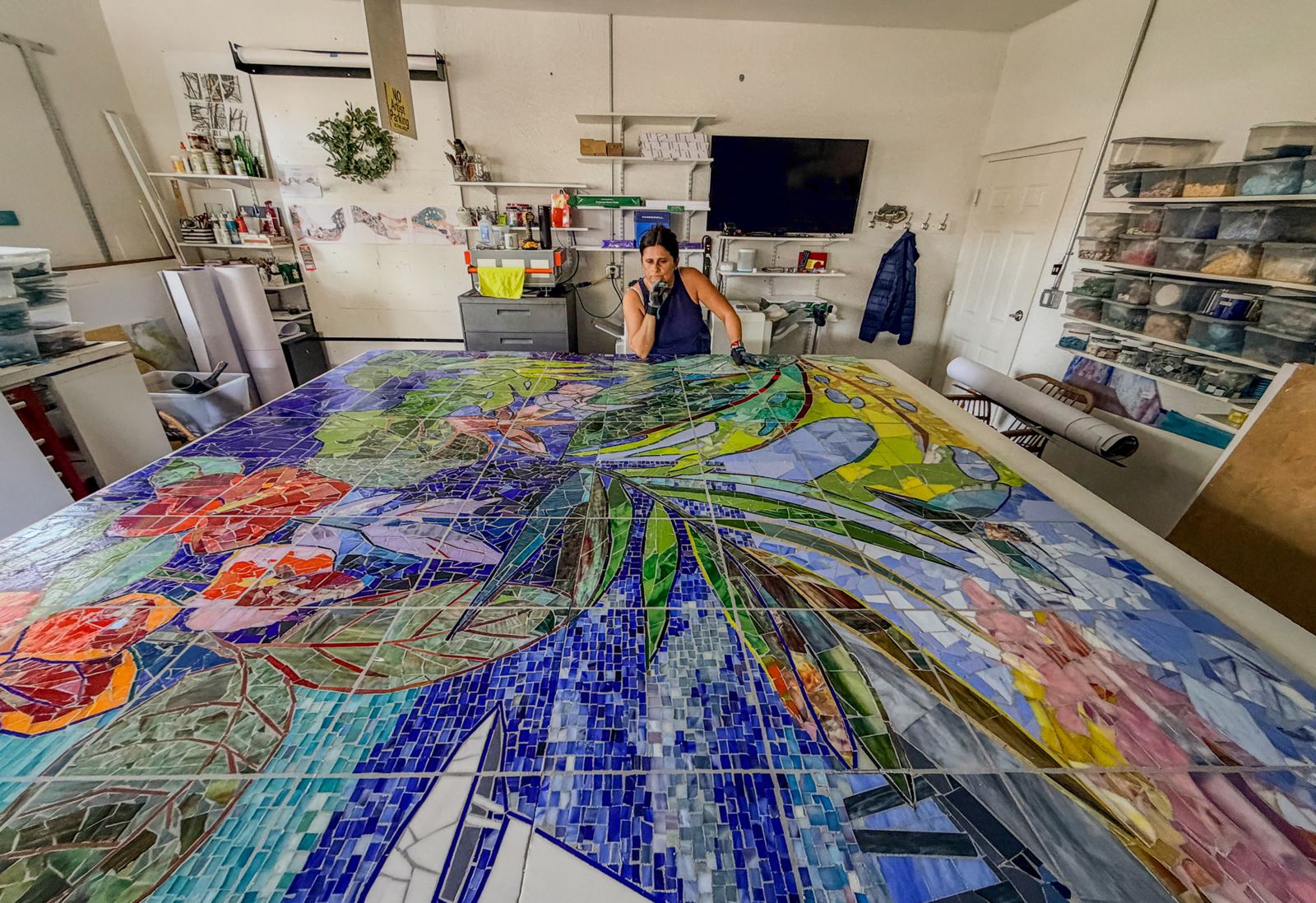 Sanibel Island glass mosaic project for Cape Dental Care, photo 10