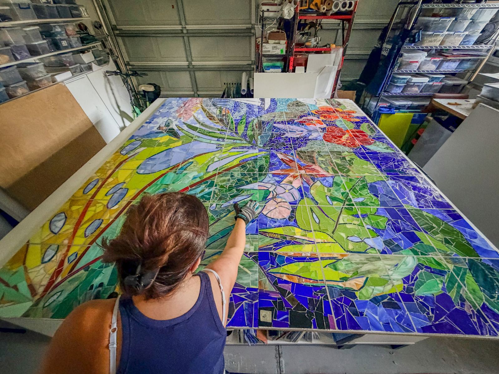 Sanibel Island glass mosaic project for Cape Dental Care, photo 3