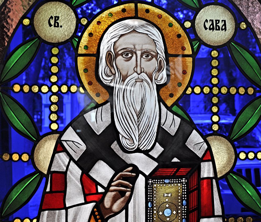 Stained glass at the Orthodox Church of the Archangel Michael in Hamburg, Germany, image 5