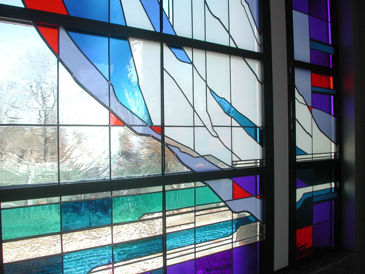 Stained glass at the Adoration Chapel of Risen Christ Church in Denver, photo 4