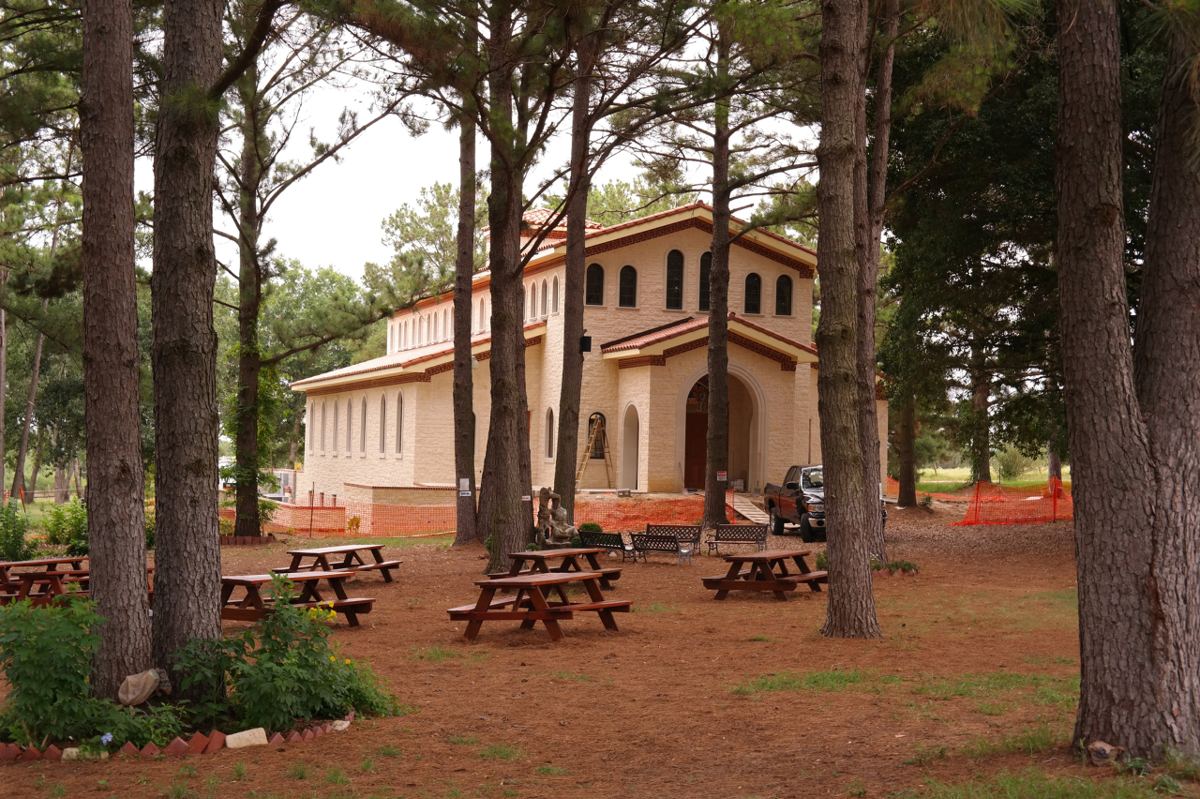 Stained glass at the Holy Monastery of Saint Paraskevi, Washington, Texas, photo 5