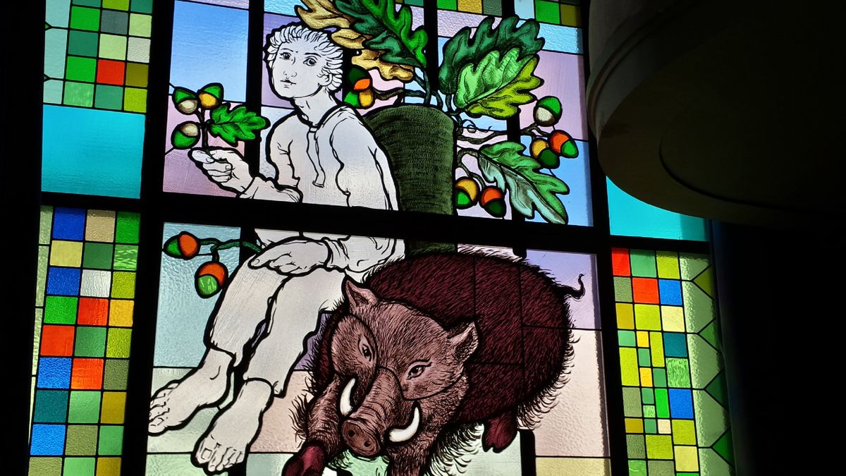 Stained glass at the Serbian Academy of Sciences and Arts in Belgrade, photo 10