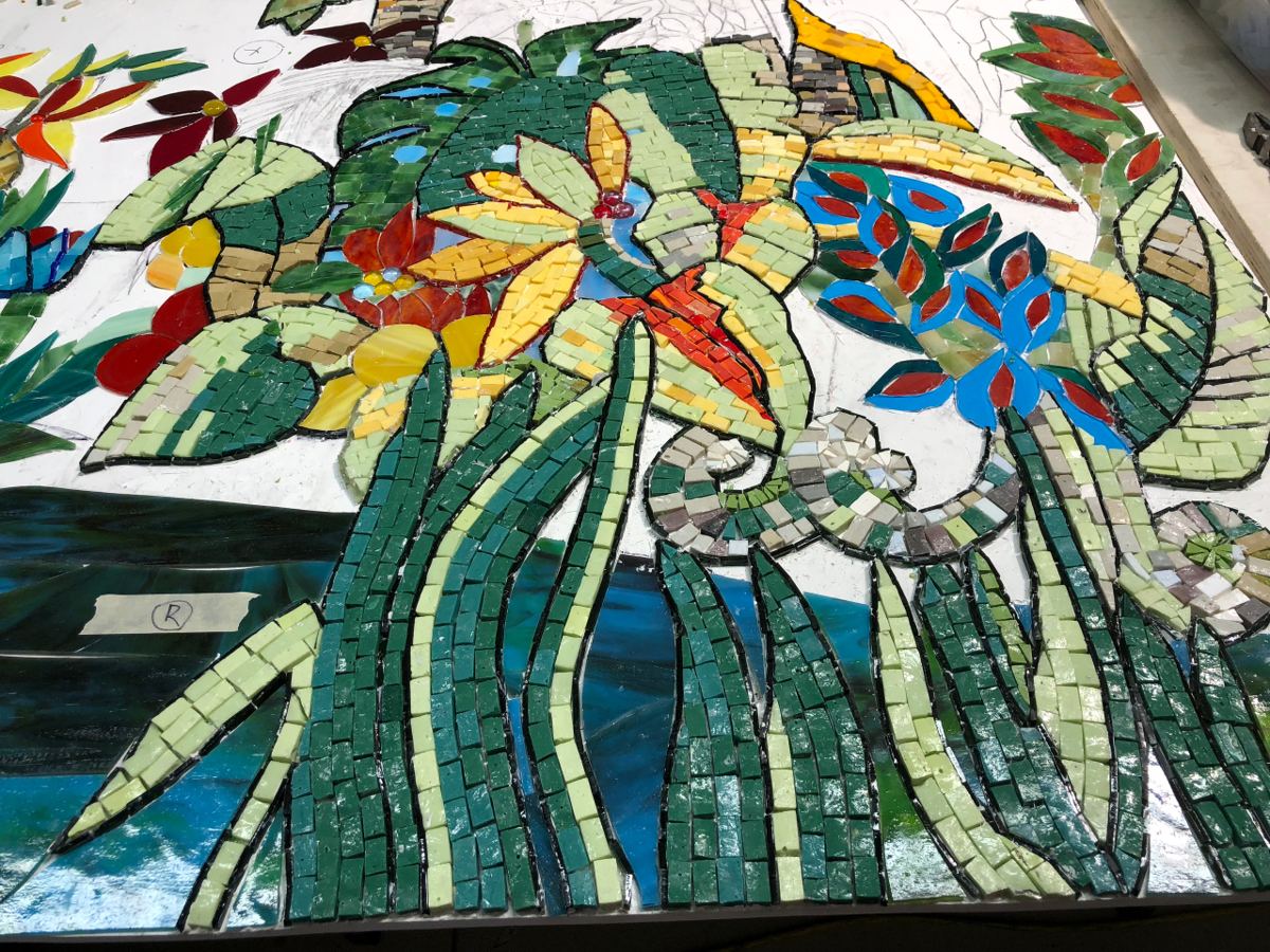 Glass mosaic at Lee Health Coconut Point in Estero, Florida, photo 3