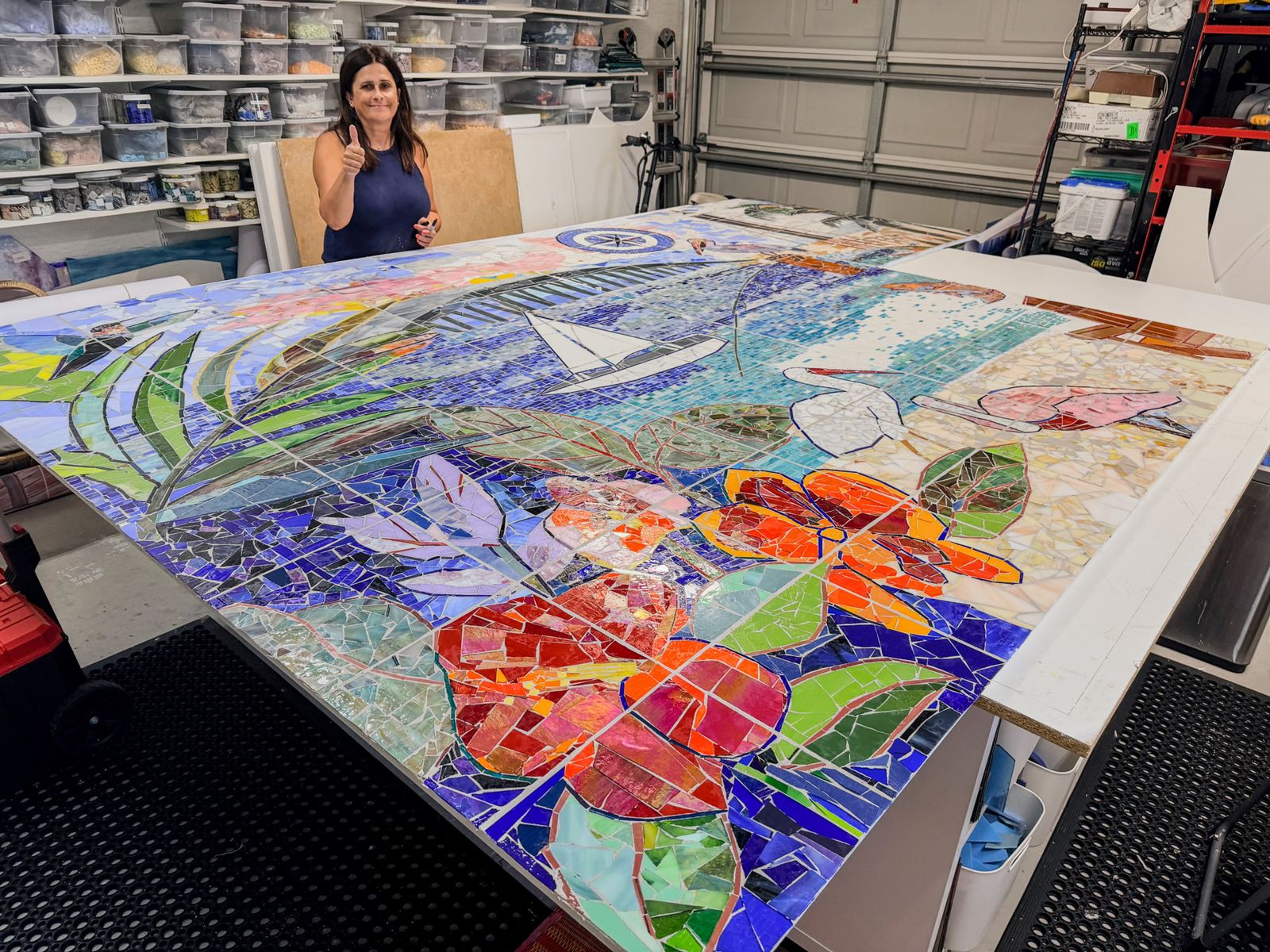Sanibel Island glass mosaic project for Cape Dental Care, photo 31