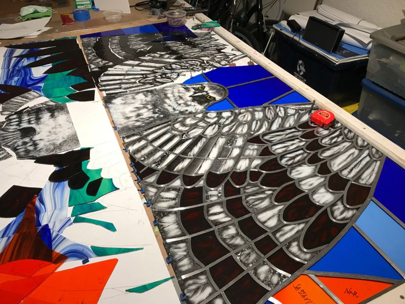Stained glass at Cape Coral High School in Cape Coral, Florida