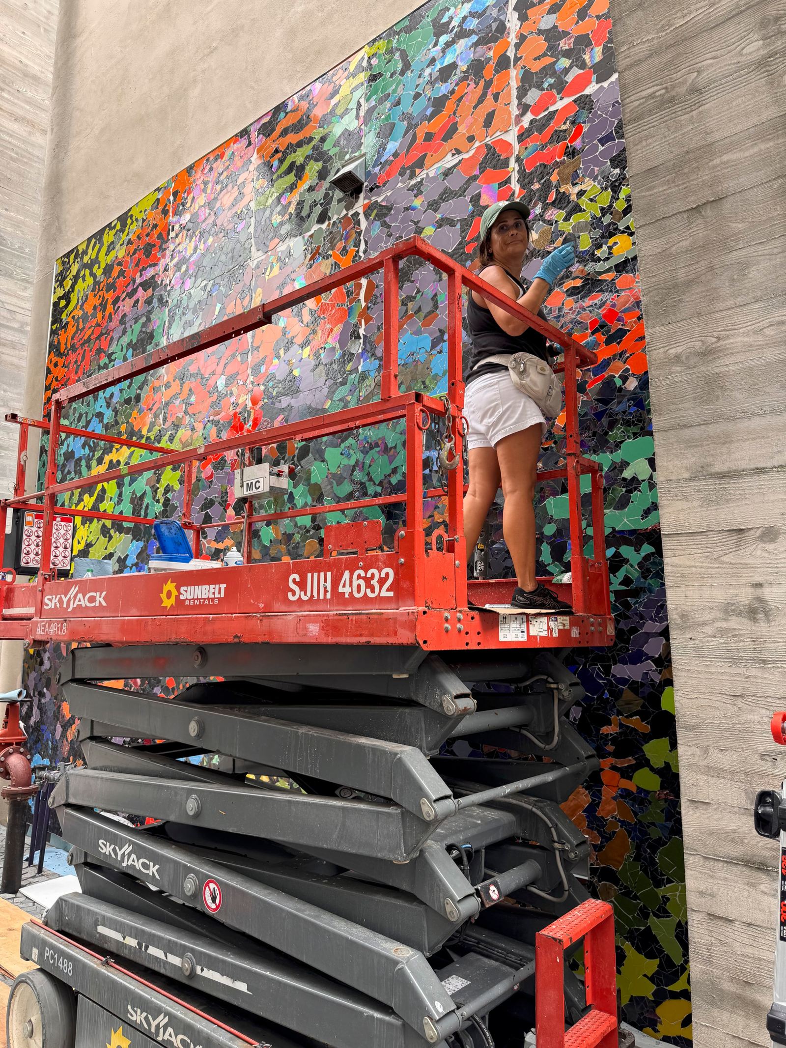 Living the Dream glass and mosaic mural, Miami Design District