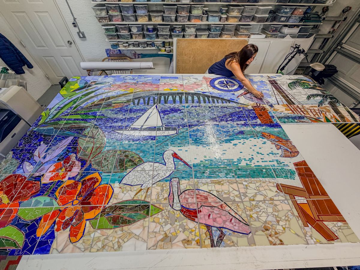 Sanibel Island glass mosaic project for Cape Dental Care, photo 32