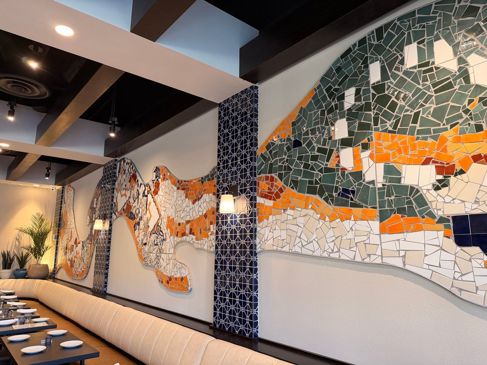 Custom tile mosaic project at Bulla Gastro Bar in Aventura, photo 7