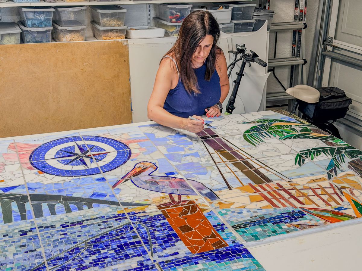 Sanibel Island glass mosaic project for Cape Dental Care, photo 8