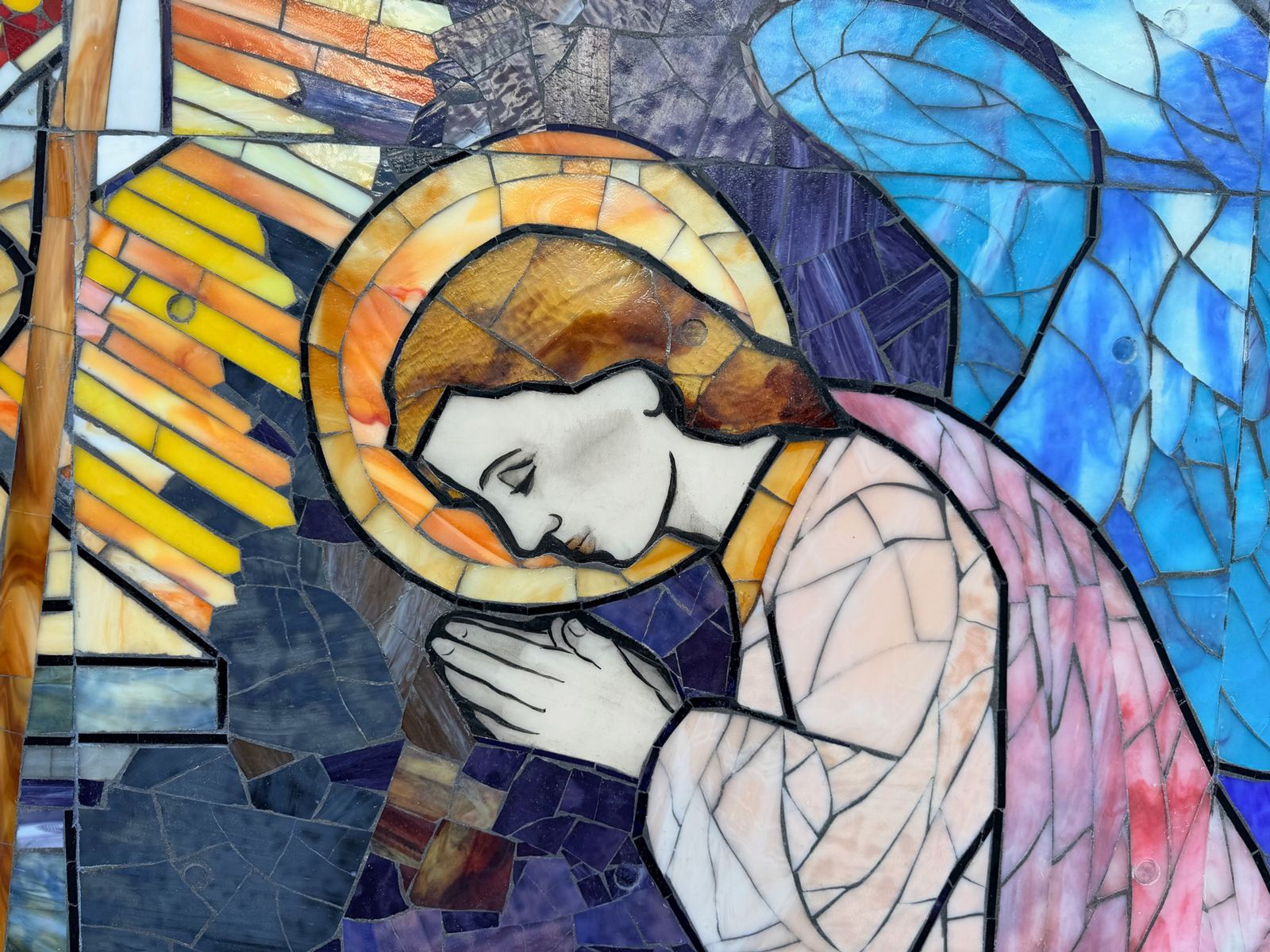 Resurrection of Christ glass mural project at St. Thomas More, photo 12