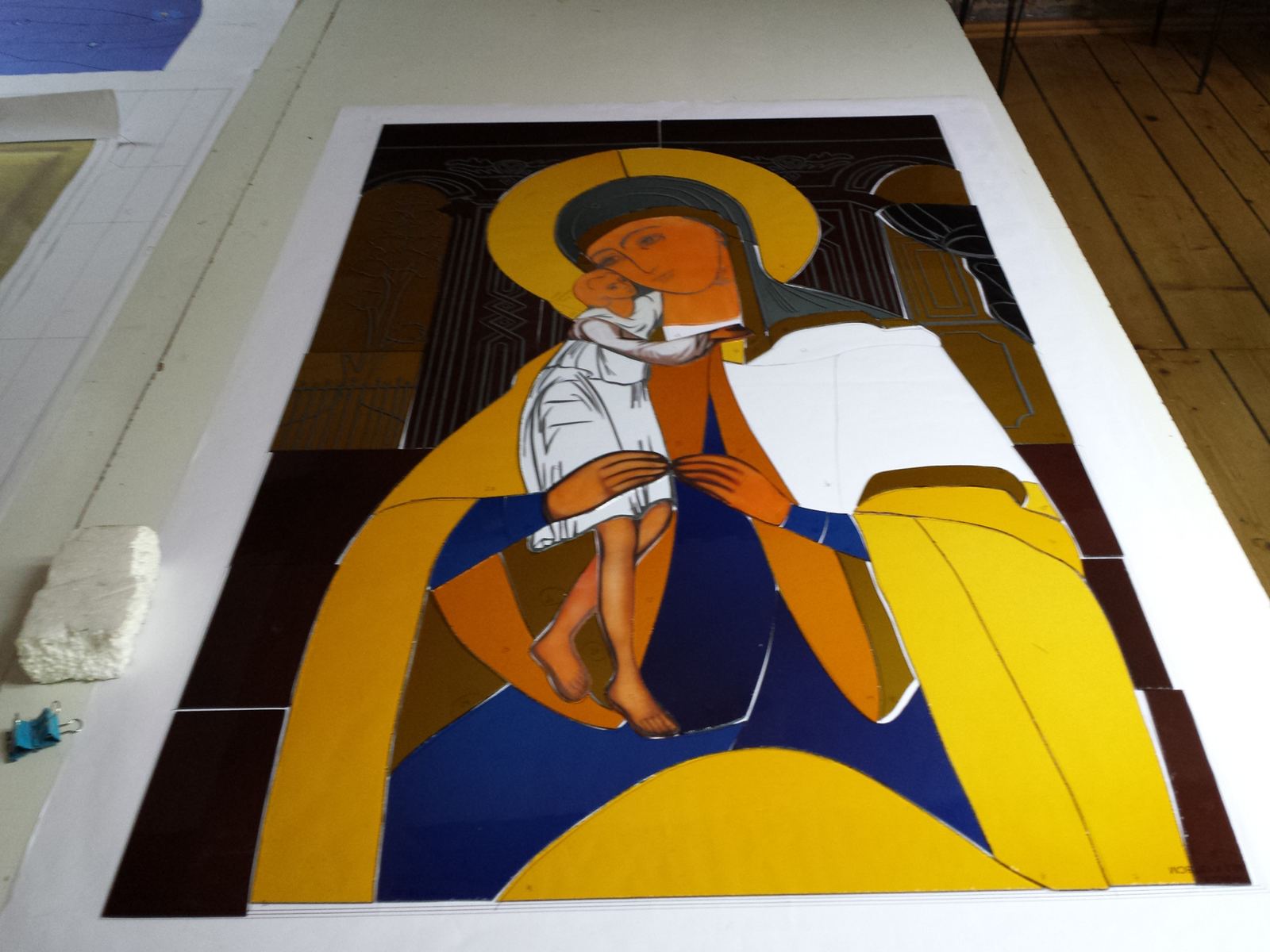 Stained glass at the Holy Monastery of Saint Paraskevi, Washington, Texas, photo 3