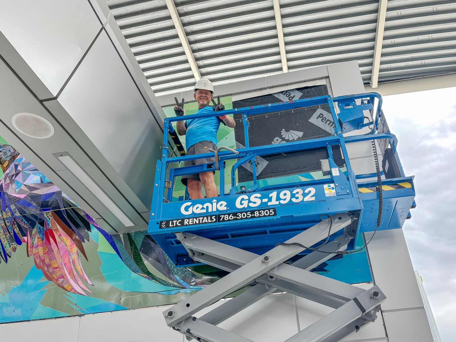 Glass mural at the BRT station in Cutler Bay, Florida