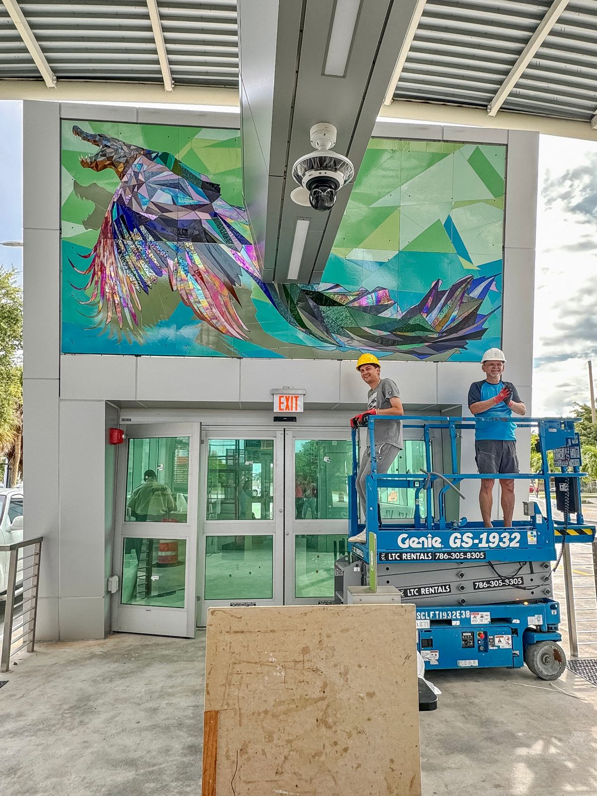 Glass mural at the BRT station in Cutler Bay, Florida