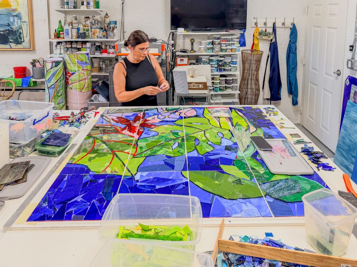 Sanibel Island glass mosaic project for Cape Dental Care, photo 5