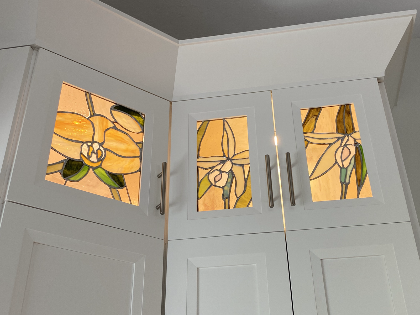 Stained glass window insert for a bathroom or kitchen in Naples, Florida
