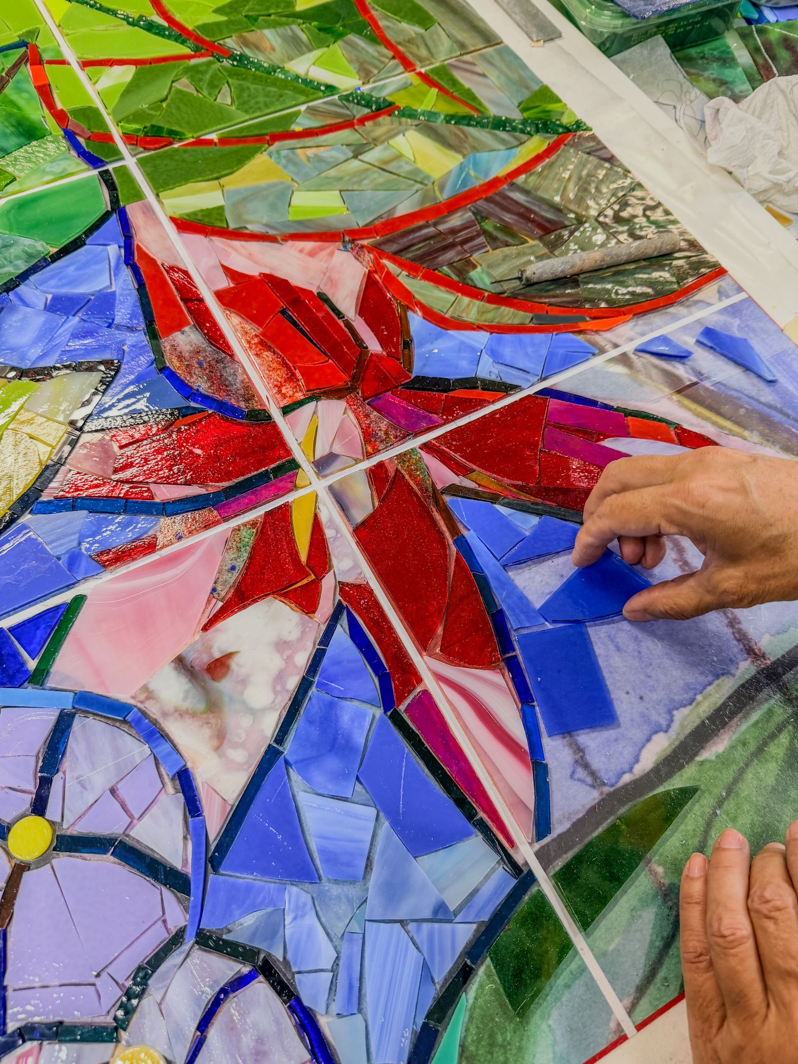 Sanibel Island glass mosaic project for Cape Dental Care, photo 16