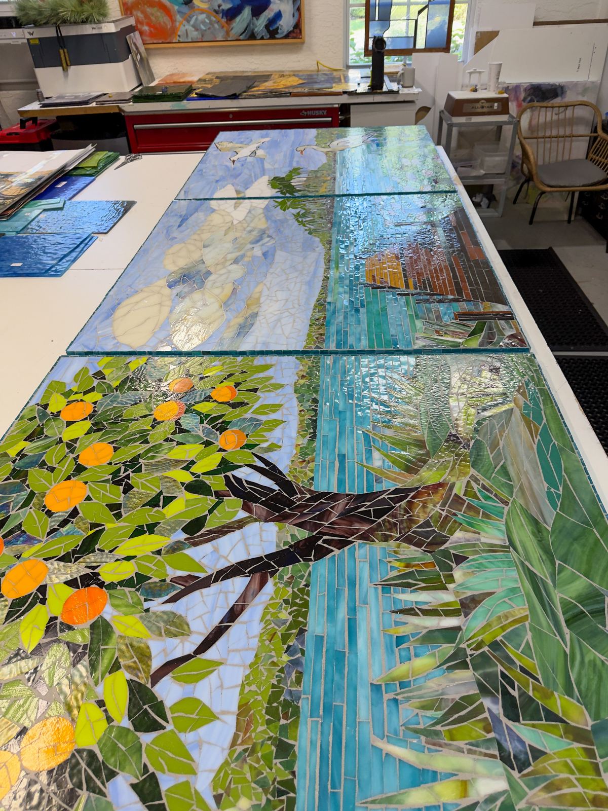 Glass mosaic triptych for Lakeland Regional Health, photo 2