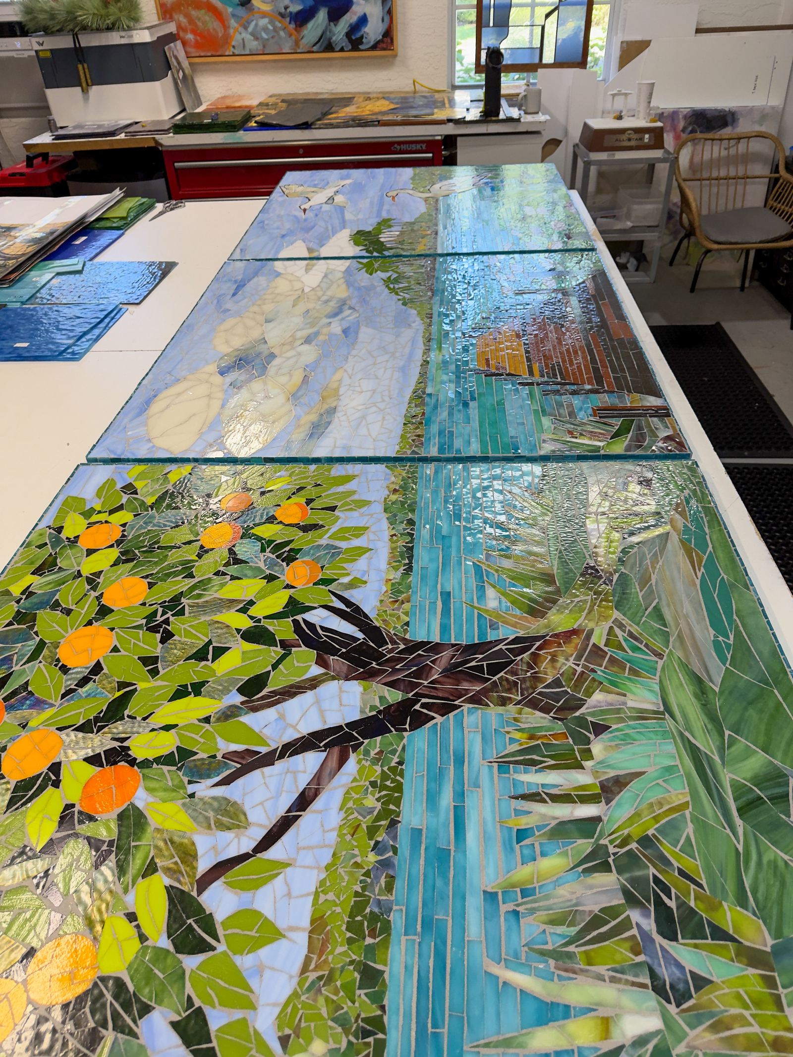 Glass mosaic triptych for Lakeland Regional Health, photo 2