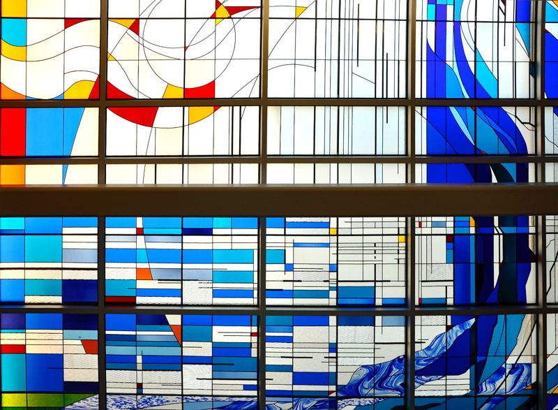 Stained glass window at Saint Mary's Hospital and Regional Medical Center in Grand Junction, Colorado