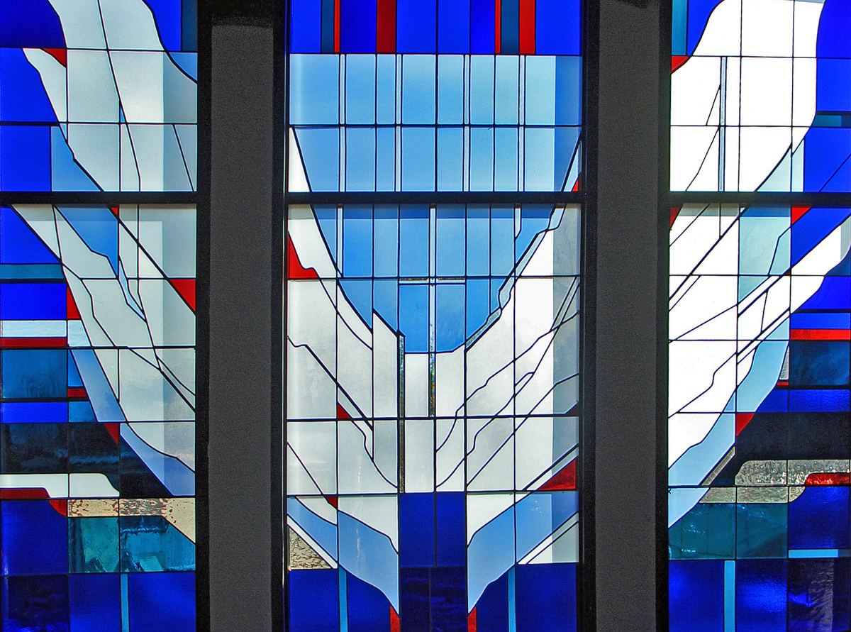 Stained glass at the Adoration Chapel of Risen Christ Church in Denver, photo 7
