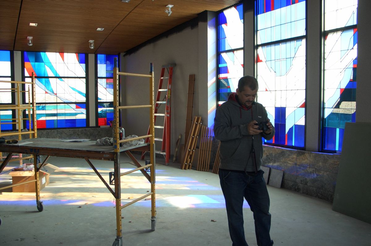 Stained glass at the Adoration Chapel of Risen Christ Church in Denver, photo 12