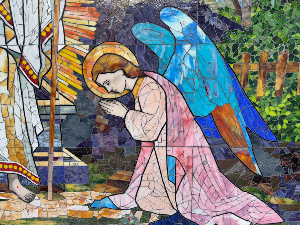 Resurrection of Christ glass mural project at St. Thomas More, photo 13