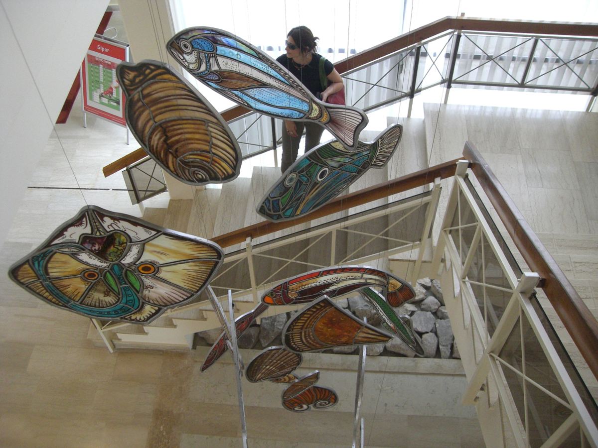 Stained glass at Hotel Melia Sol in Umago, Croatia, photo 6