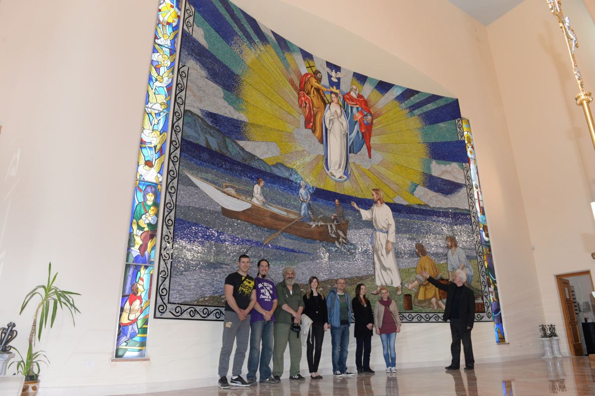 Altar mosaic at Queen of Heaven and Earth Catholic Church, Ploce, Croatia, photo 12