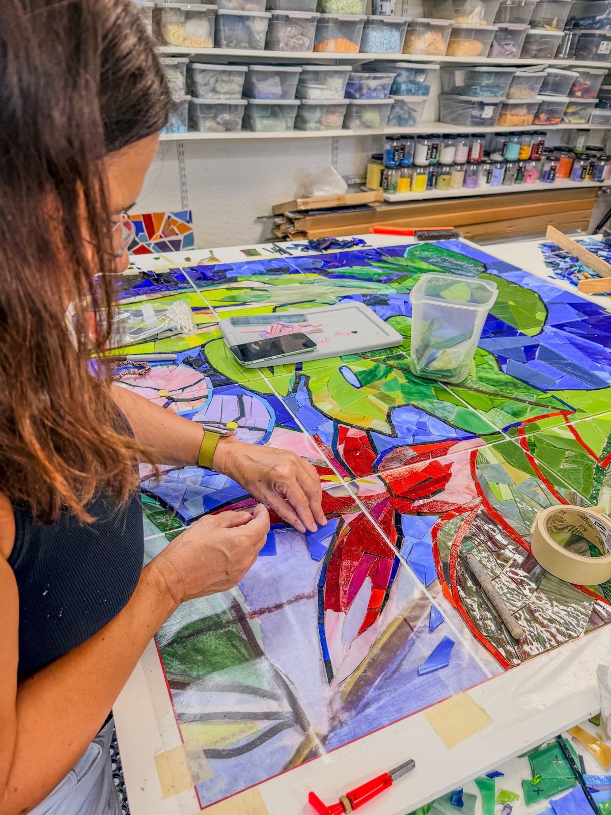 Sanibel Island glass mosaic project for Cape Dental Care, photo 14