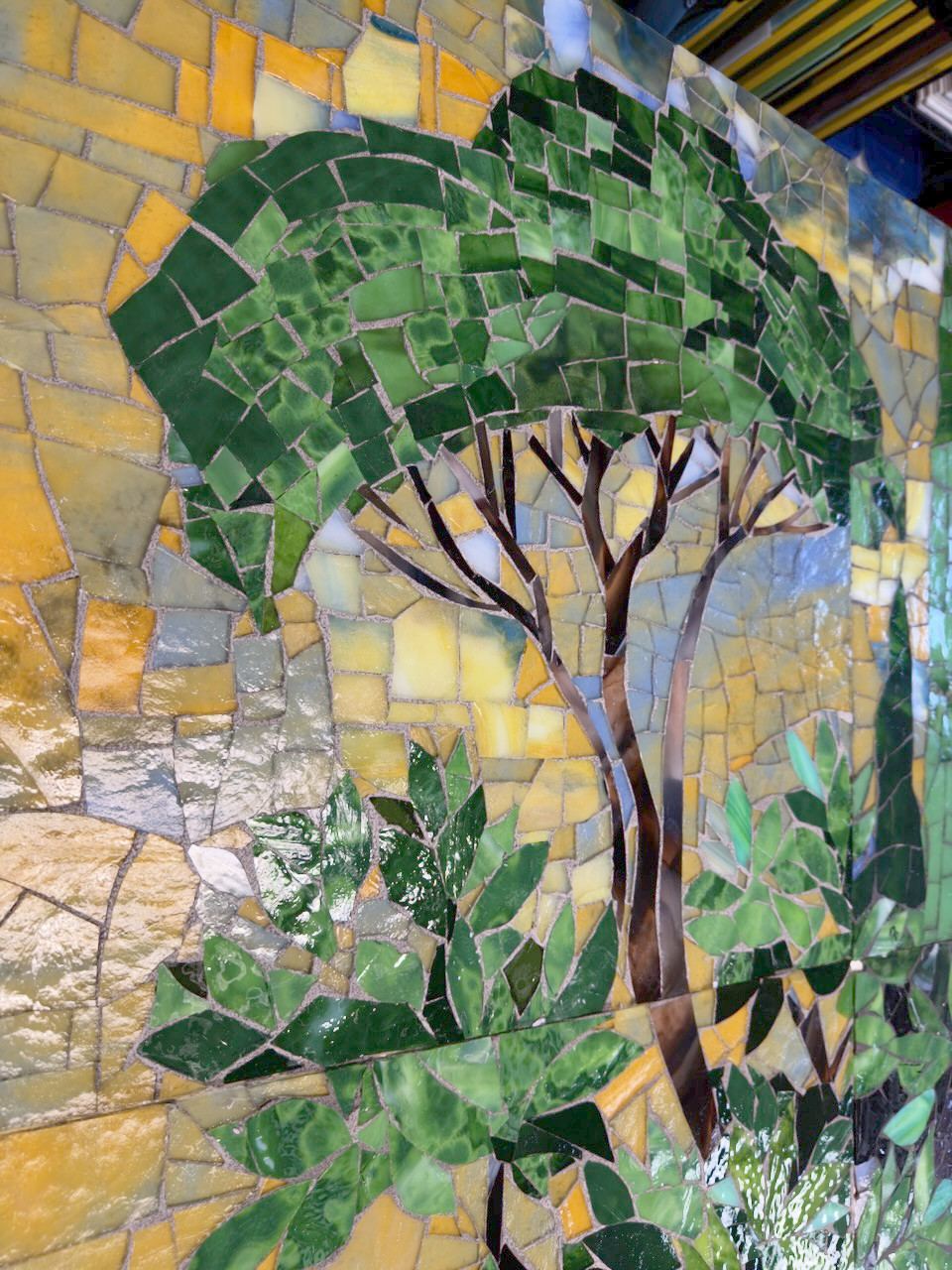 Resurrection of Christ glass mural project at St. Thomas More, photo 16