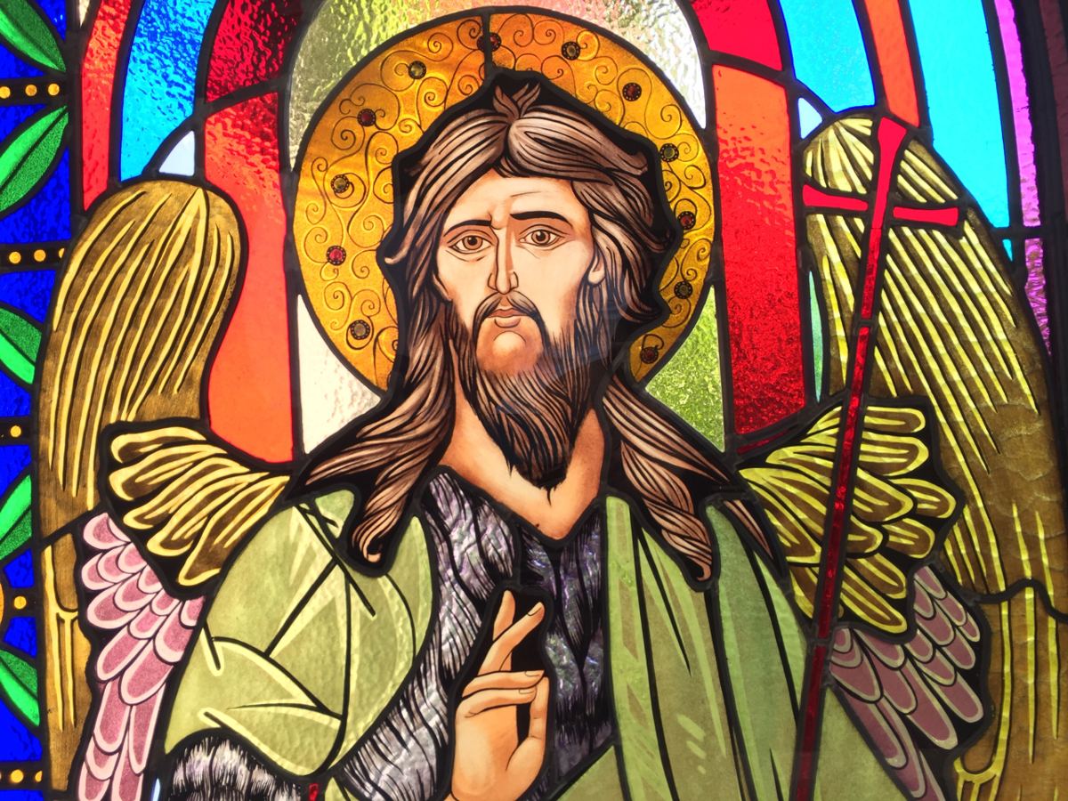 Stained glass at the Orthodox Church of the Archangel Michael in Hamburg, Germany, image 14