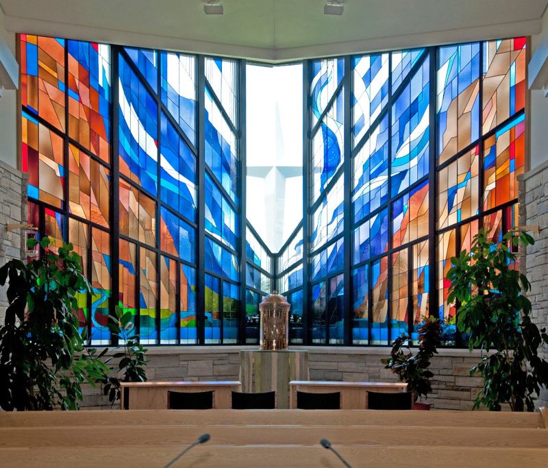 Ascension Window stained glass at Immaculate Heart of Mary Church in Grand Junction, Colorado