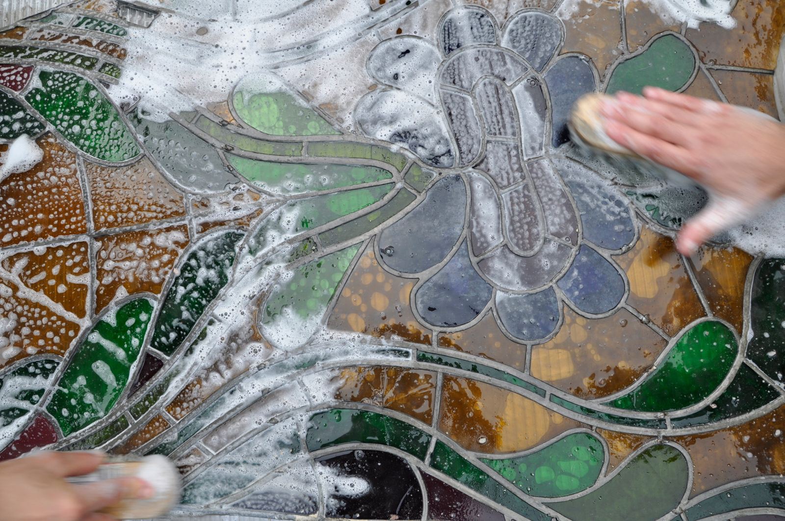 Stained glass restoration at the Jewish Synagogue in Subotica, Serbia, image 17