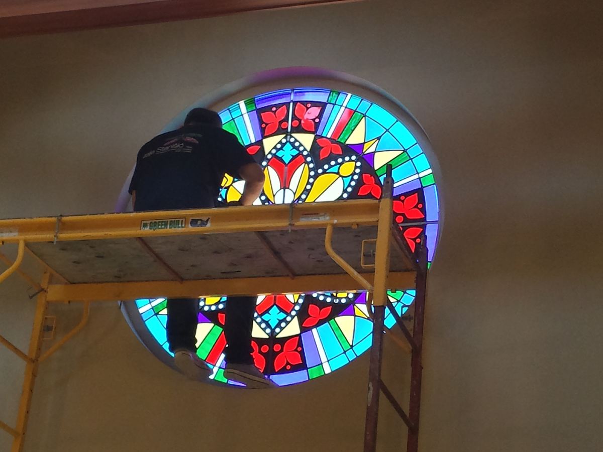 Stained glass at St. Joseph on Carrollton Manor in Frederick, Maryland, photo 6