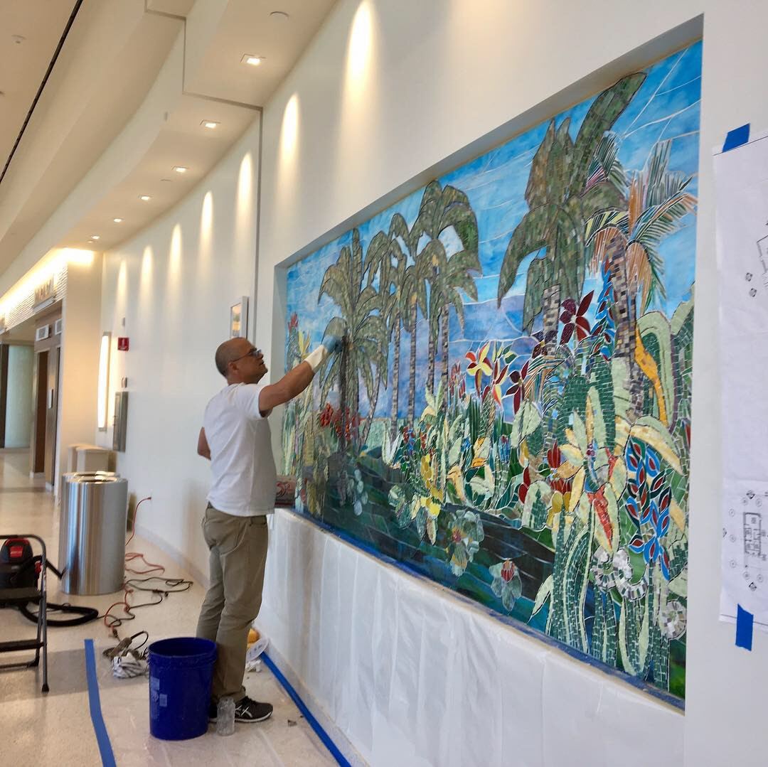 Glass mosaic at Lee Health Coconut Point in Estero, Florida, photo 6