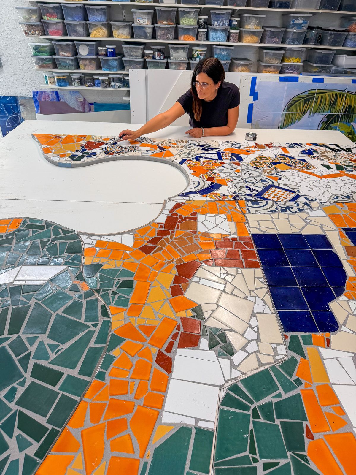 Custom tile mosaic project at Bulla Gastro Bar in Aventura, photo 13