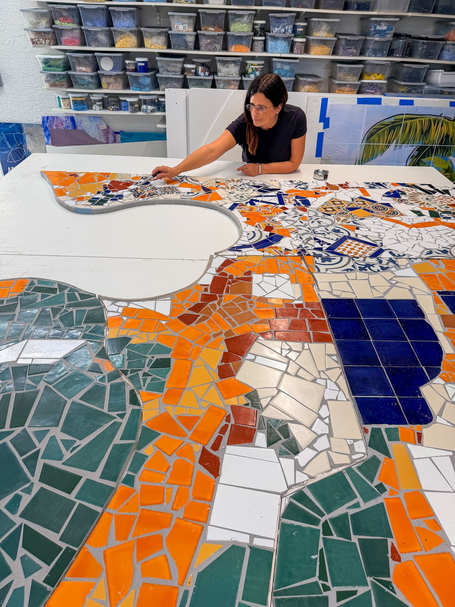 Custom tile mosaic project at Bulla Gastro Bar in Aventura, photo 13