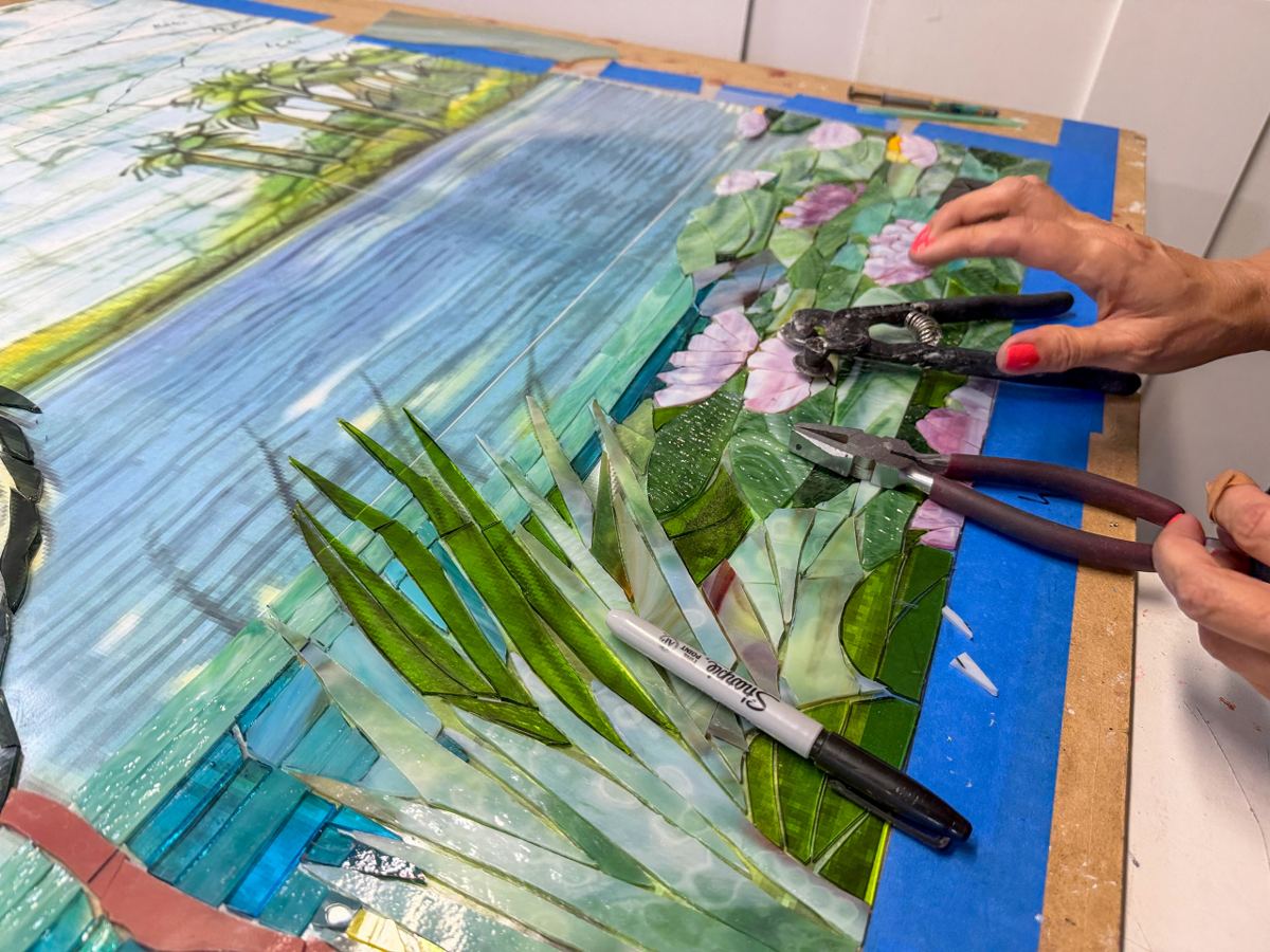 Glass mosaic triptych for Lakeland Regional Health, photo 6