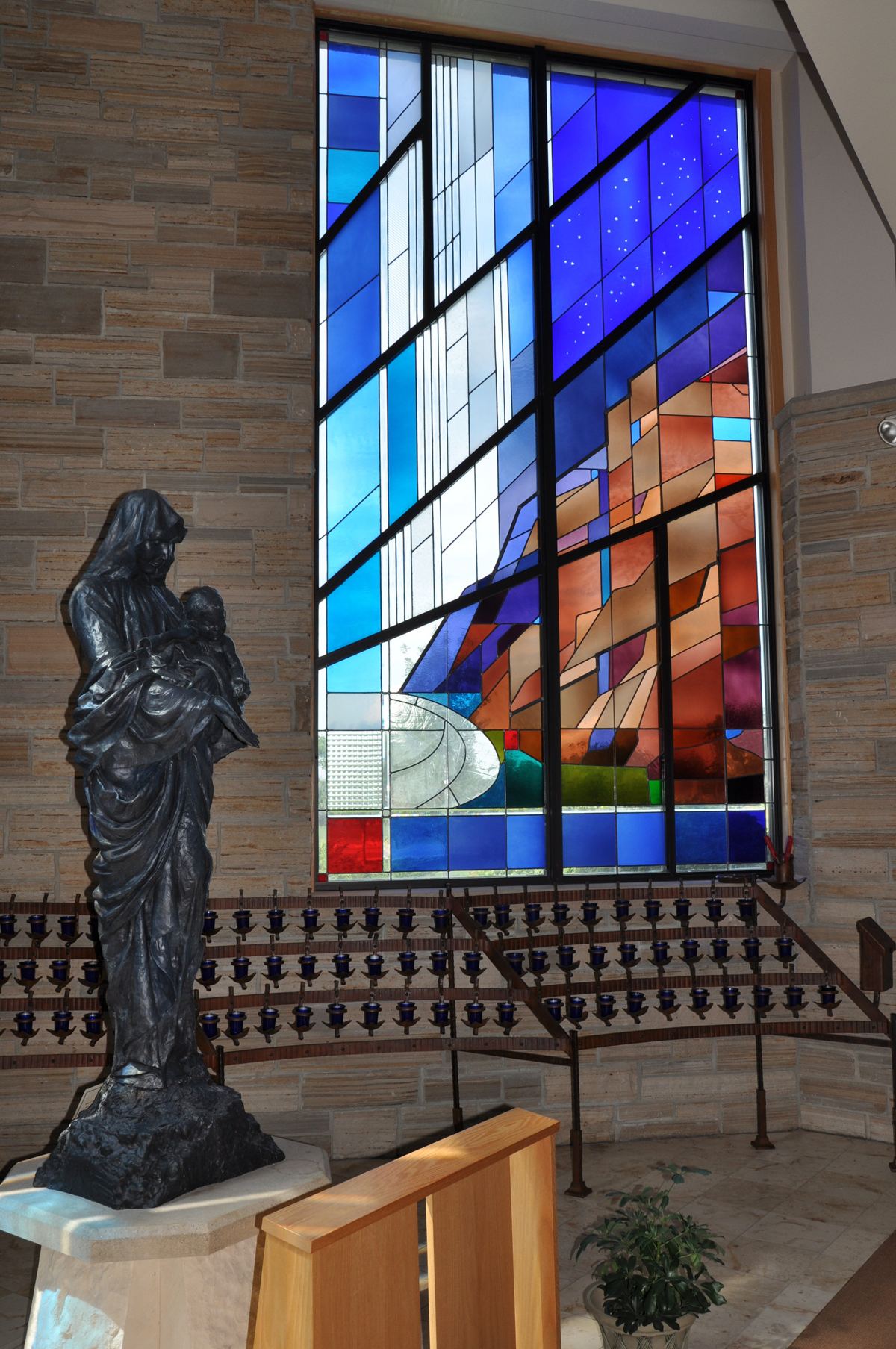 Stained glass at Immaculate Heart of Mary Church in Grand Junction, Colorado