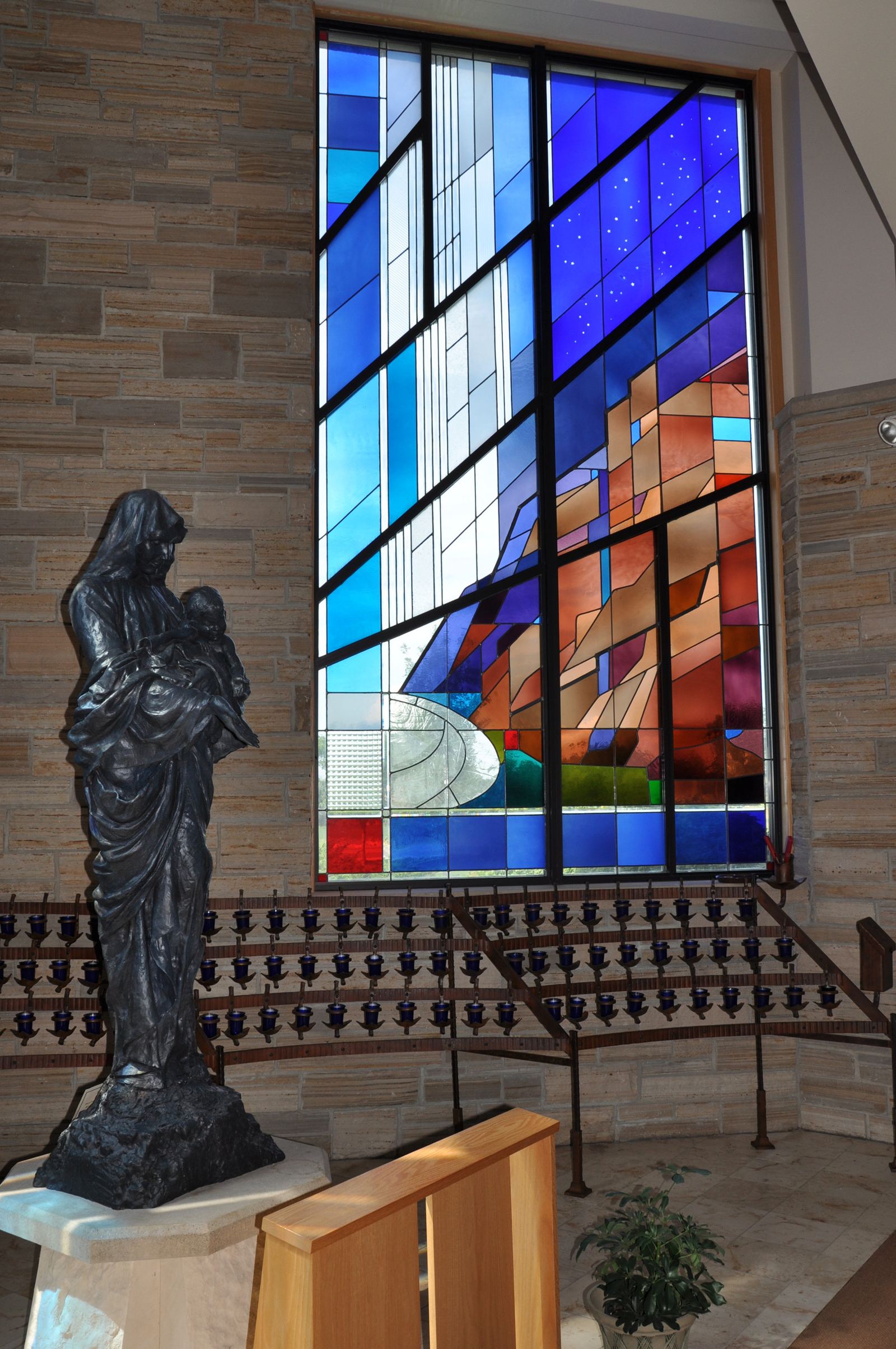 Stained glass at Immaculate Heart of Mary Church in Grand Junction, Colorado
