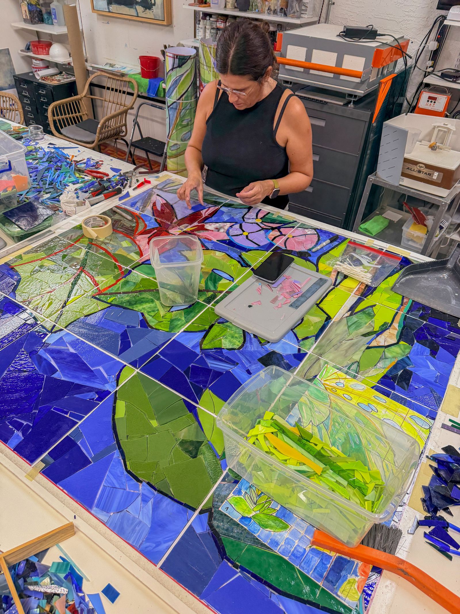 Sanibel Island glass mosaic project for Cape Dental Care, photo 15