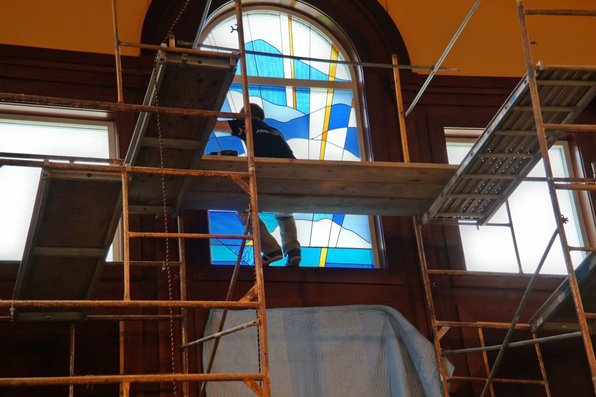 Stained glass at St. Joseph on Carrollton Manor in Frederick, Maryland, photo 3